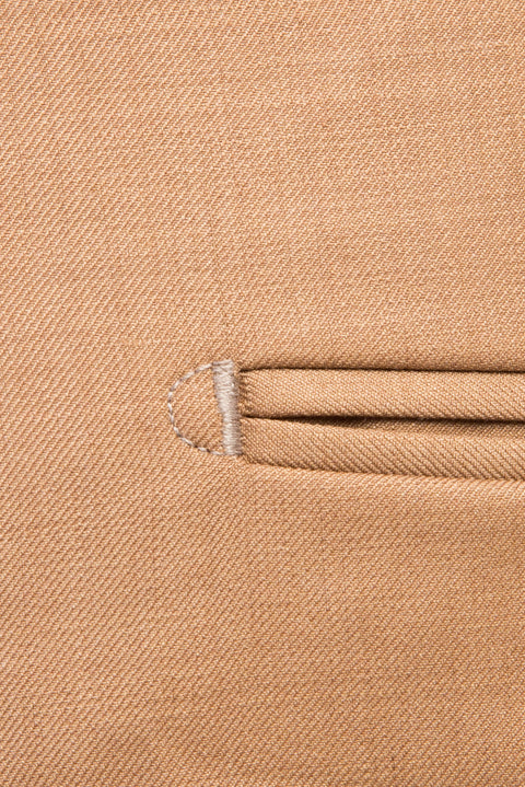 Light Brown - Camel 6 Drop Regular Fit Standard Cut Classic Fabric Wool Trousers