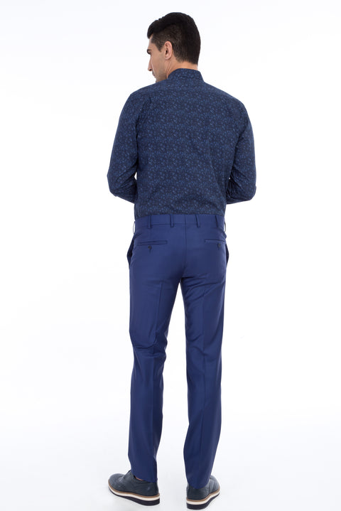 Kum 7 Drop Slim Fit Dar Kesim Yünlü Klasik Kumaş Pantolon