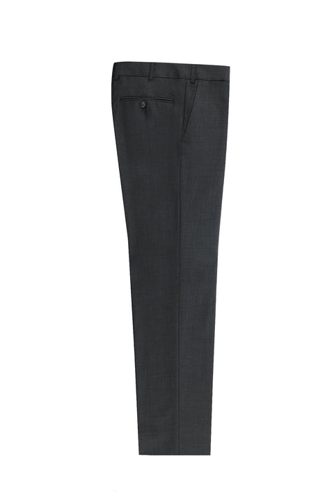 Antrasit 7 Drop Slim Fit Dar Kesim Yünlü Klasik Kumaş Pantolon