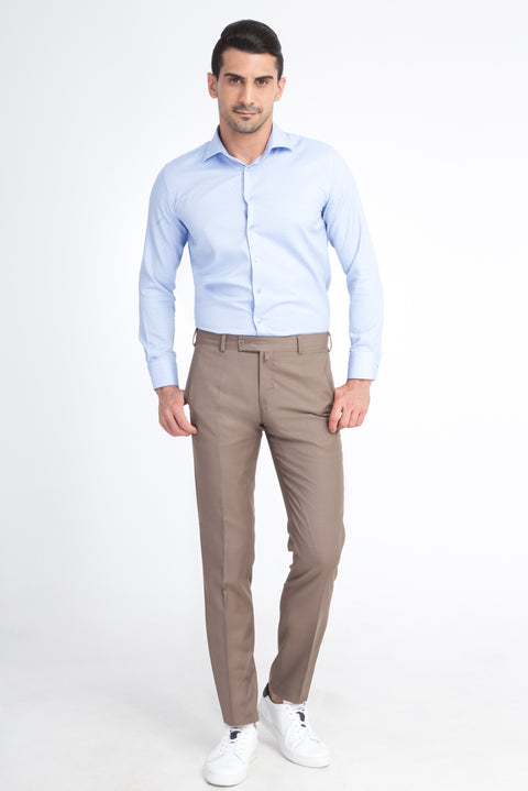 Toprak 7 Drop Slim Fit Narrow Cut Classic Wool Fabric Trousers