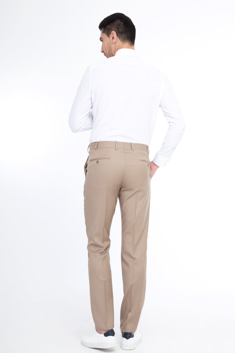 Mink 6 Drop Regular Fit Standard Cut Classic Fabric Wool Trousers