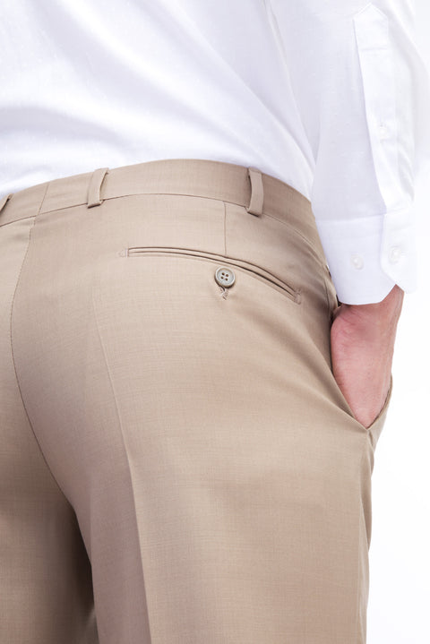 Mink 6 Drop Regular Fit Standard Cut Classic Fabric Wool Trousers