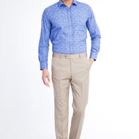 Bej 6 Drop Regular Fit Standart Kesim Yünlü Klasik Kumaş Pantolon