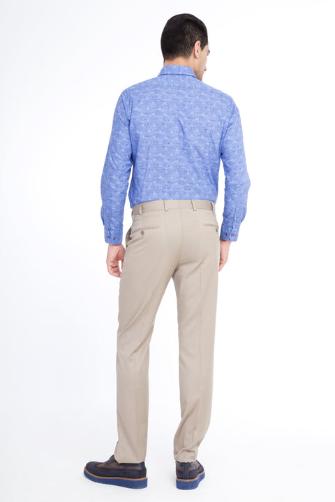 Bej 6 Drop Regular Fit Standart Kesim Yünlü Klasik Kumaş Pantolon