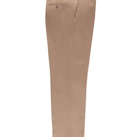 Light Brown - Camel 4 Drop Relaxed Fit Casual Cut Classic Fabric Pants