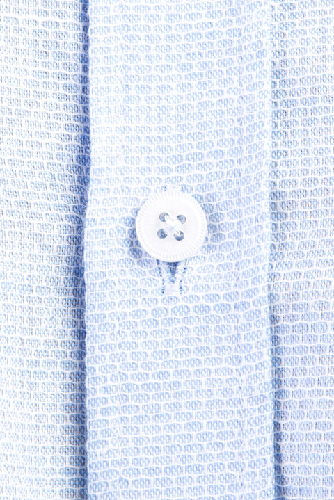 Blue Long Sleeve Regular Fit Patterned Cotton Shirt