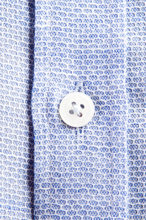 Blue Long Sleeve Regular Fit Patterned Cotton Shirt