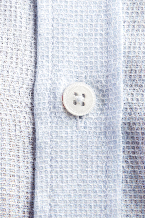 Light Blue Long-Sleeve Patterned Cotton Shirt