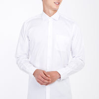 White Long Sleeve Satin Classic Cotton Shirt
