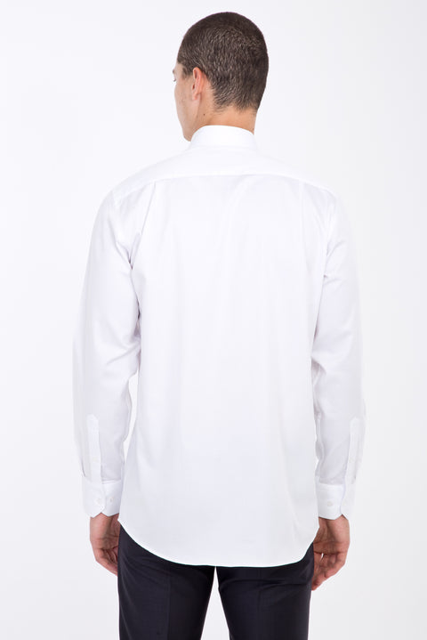 White Long Sleeve Satin Classic Cotton Shirt