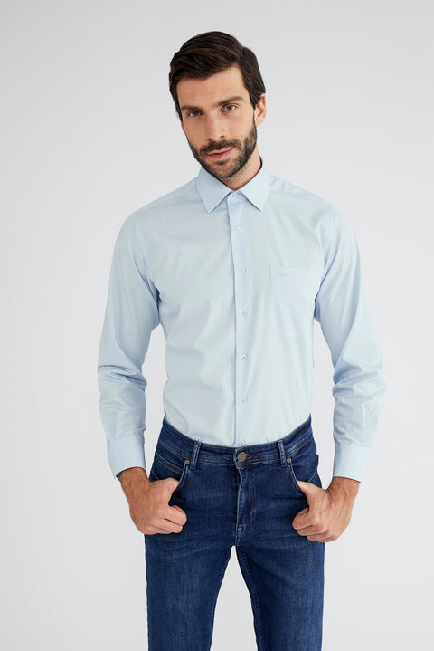 Light Blue Long-Sleeve Classic Shirt