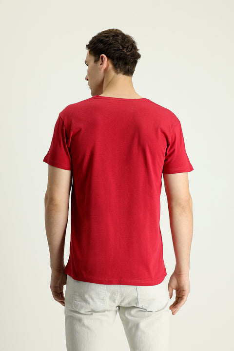 Red Basic V-Neck Supreme T-Shirt