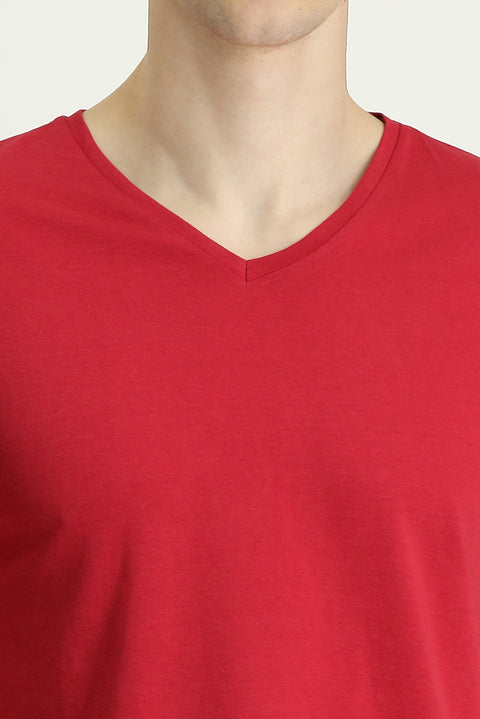 Red Basic V-Neck Supreme T-Shirt
