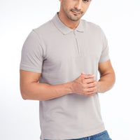 Mink Polo Collar Regular Fit Cotton T-shirt