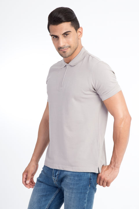 Mink Polo Collar Regular Fit Cotton T-shirt
