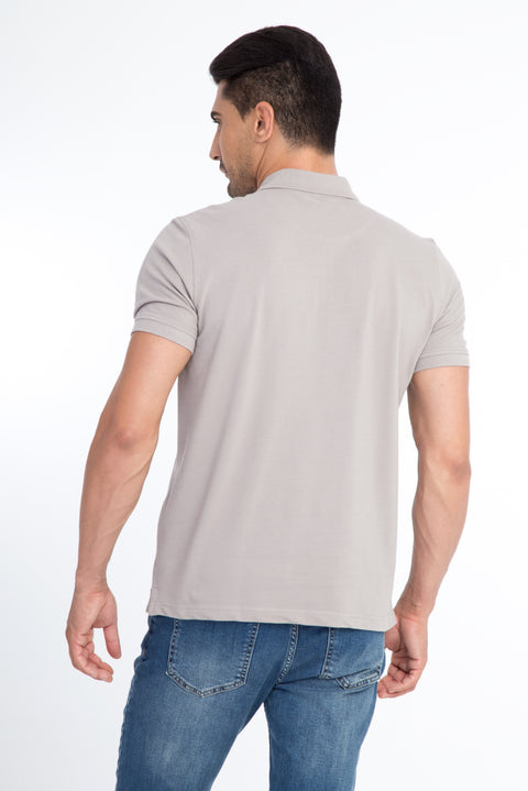 Mink Polo Collar Regular Fit Cotton T-shirt