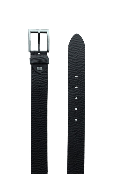 Black Sport Patterned Belt
