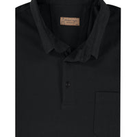 Black Plus Size Polo Collar Regular Fit Cotton T-shirt