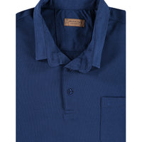 Navy Blue Plus Size Polo Collar Regular Fit Cotton T-Shirt