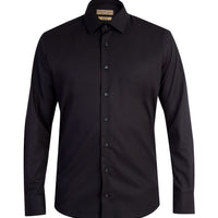 Black Long Sleeve Easy Iron Slim Fit Narrow Cut Cotton Shirt