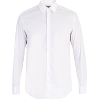 White Long Sleeve Easy Iron Slim Fit Narrow Cut Cotton Shirt