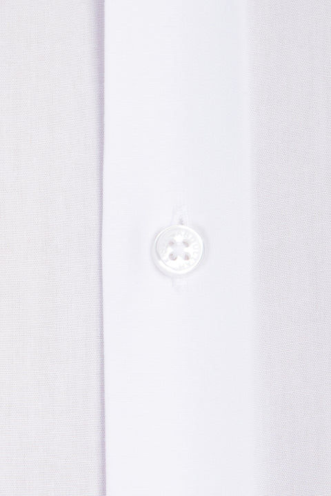 White Long Sleeve Easy Iron Slim Fit Narrow Cut Cotton Shirt