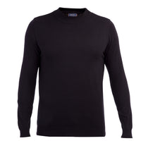 Black Half Turtleneck Regular Fit Cotton Knit Sweater