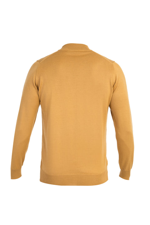 Açık Kahve - Camel Yarım Balıkçı Yaka Regular Fit Yünlü Triko Kazak