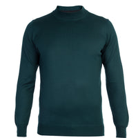Dark Green Semi-Turtleneck Regular Fit Wool Knit Sweater
