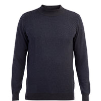 Anthracite Semi-Turtleneck Regular Fit Wool Patterned Knit Sweater