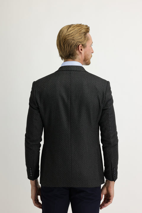 Smoke Grey 7 Drop Slim Fit Eyelet Jacket