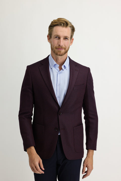 Burgundy 6 Drop Regular Fit Standard Cut Eyelet Jacket