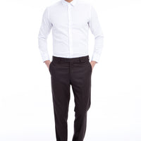 Anthracite 4-Drop Relaxed Fit Classic Fabric Trousers