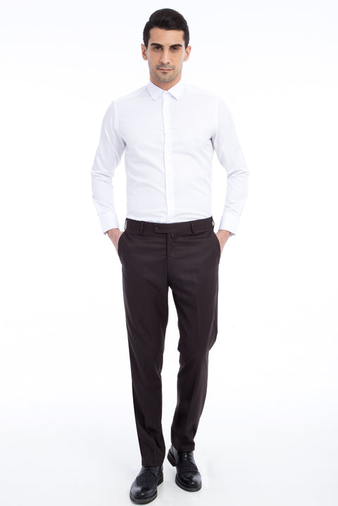 Anthracite 4-Drop Relaxed Fit Classic Fabric Trousers