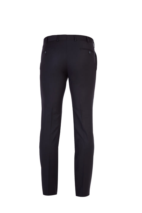 Black 7 Drop Slim Fit Narrow Cut Lycra Classic Fabric Trousers