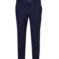Navy Blue 7 Drop Slim Fit Narrow Cut Lycra Classic Fabric Trousers