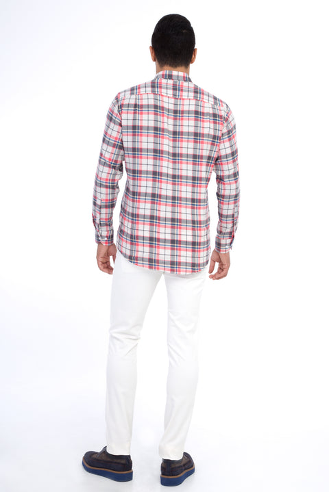 Cream Slim Fit Lycra Canvas / Chino Trousers