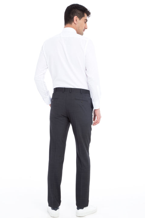 Anthracite 6 Drop Regular Fit Standard Cut Wool Classic Fabric Trousers