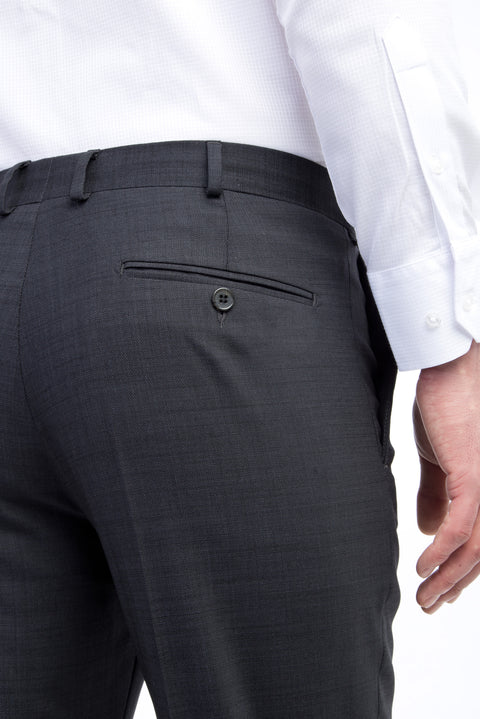 Anthracite 6 Drop Regular Fit Standard Cut Wool Classic Fabric Trousers