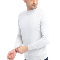 Light Grey Half Turtleneck Wool Knit Sweater