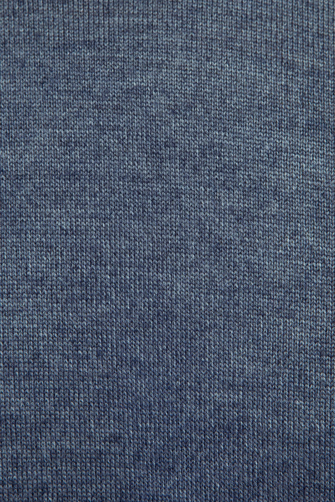 Navy Blue Half Turtleneck Wool Knit Sweater