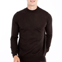 Coffee Half Turtleneck Wool Knit Sweater
