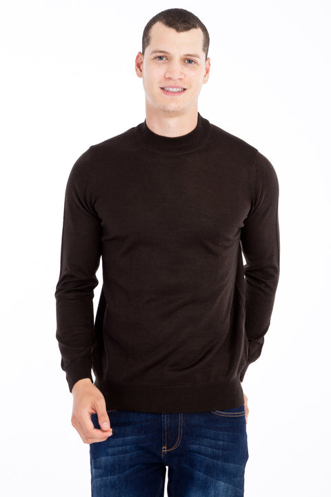 Coffee Half Turtleneck Wool Knit Sweater