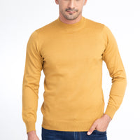 Light Brown - Camel Half Turtleneck Knit Sweater