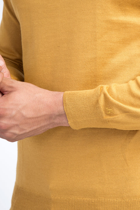 Light Brown - Camel Half Turtleneck Knit Sweater