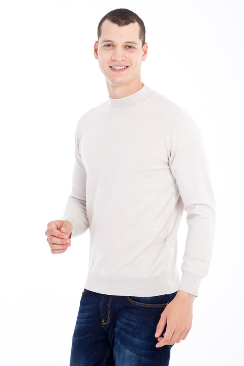 Sand Half Turtleneck Wool Knit Sweater
