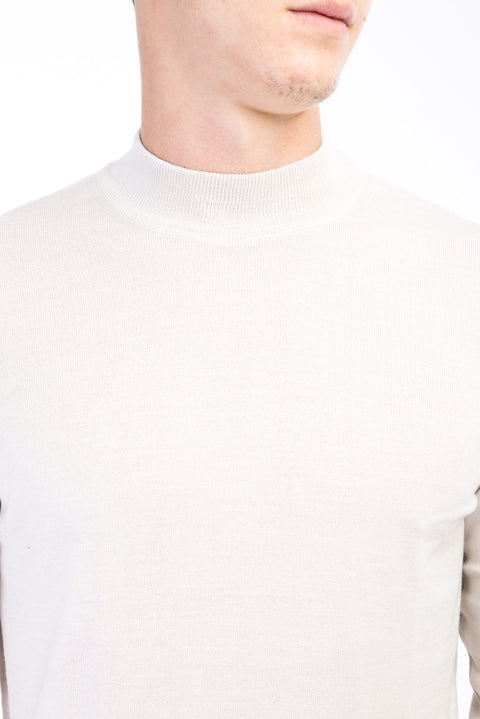 Sand Half Turtleneck Wool Knit Sweater