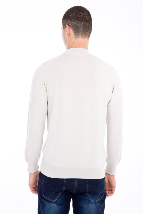 Sand Half Turtleneck Wool Knit Sweater