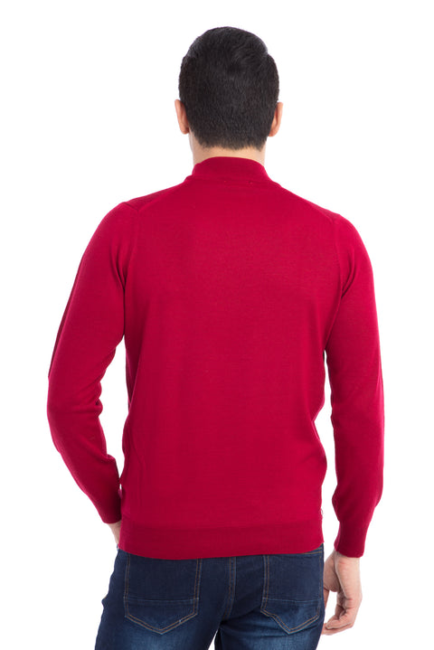 Red Half Turtleneck Wool Knit Sweater