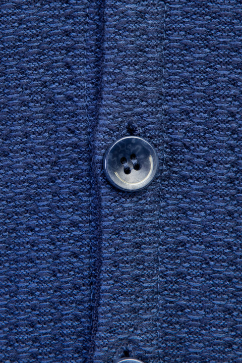 Blue Patterned Slim Fit Narrow Cut Vest